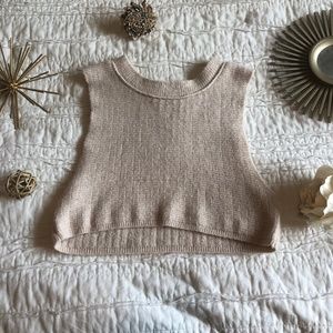 Free People cream sweater crop top